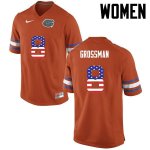 Women's Florida Gators #8 Rex Grossman NCAA Nike Orange USA Flag Fashion Authentic Stitched College Football Jersey AUJ3362RK